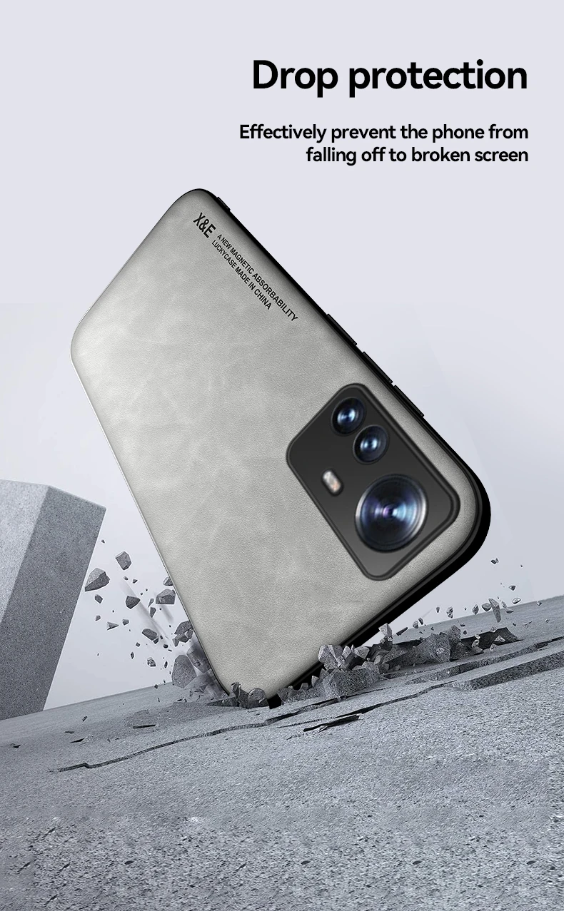 New leather pattern magnetic phone case For Xiaomi 12 11 Lite POCO M4PRO 10 10T 11T 11i Mix4 poco X2 High quality Soft TPU Coque