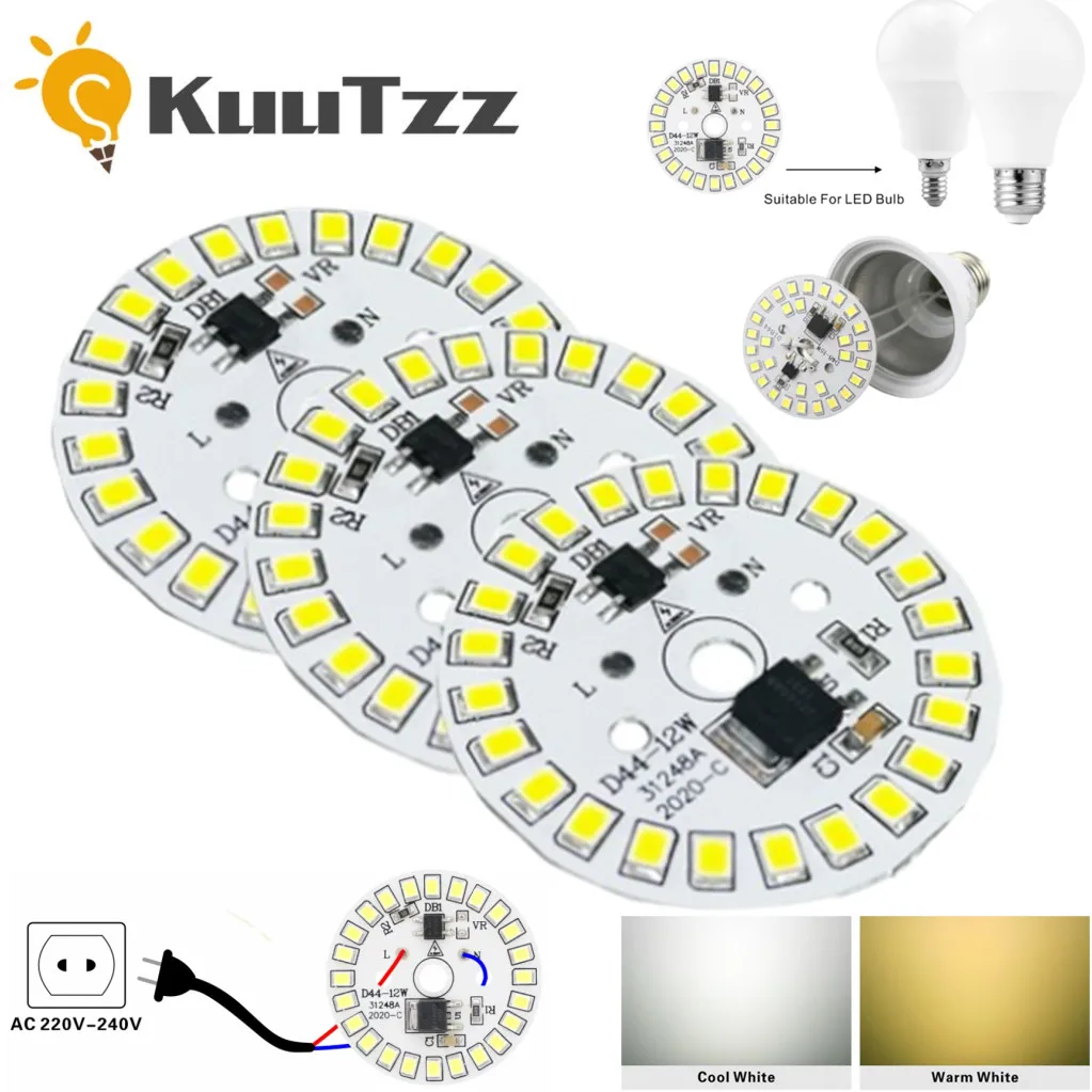 

LED Chip for Lamp Bulb 3W 5W 7W 9W 12W 15W SMD 2835 Led Round bulb chip Light Beads AC 220V-240V Lighting Spotlight Bulb Chip