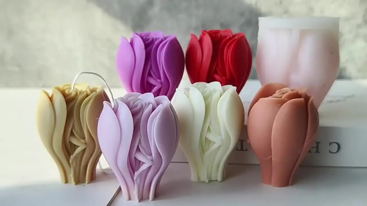 3D День святого Валентина цветы розы силиконовая форма для свечей DIY аромат