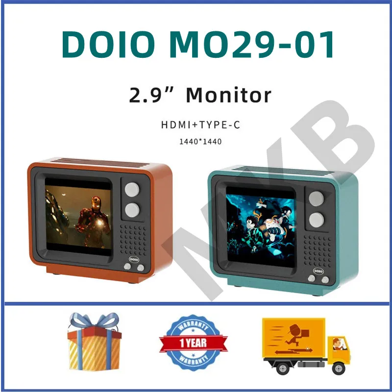 DOIO MO29-01 레트로 HD TV 데스크탑 디스플레이, 멀티 컬러 알루미늄 합금 에디션, 아크릴 에디션