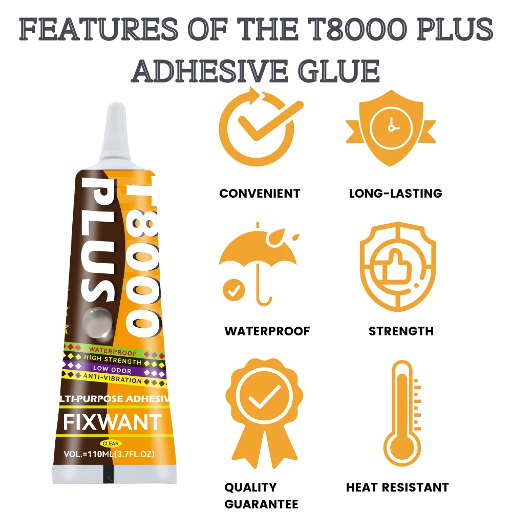 Contact Glue Transparent T8000 Glue Clear Phone Repair Jewelry Craft Fiber Electronic Component Contact Adhesive T-8000 Sealant