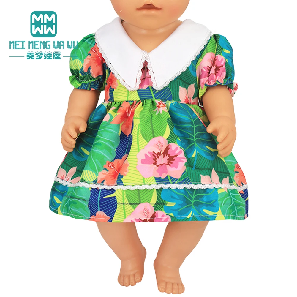 Clothes for doll fit 43cm new born doll American accessories cartoon casual dress