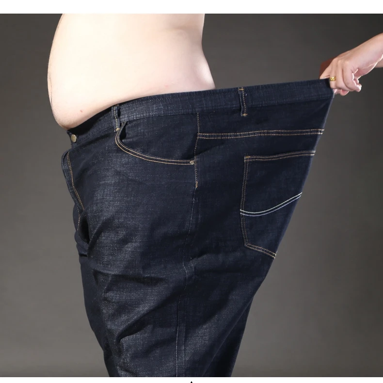 Plus Size men jeans 200KG Large size 14XL 11XL 12XL 15XL autumn and winter pants large stretch straight 50 54 56 60 black jeans 6