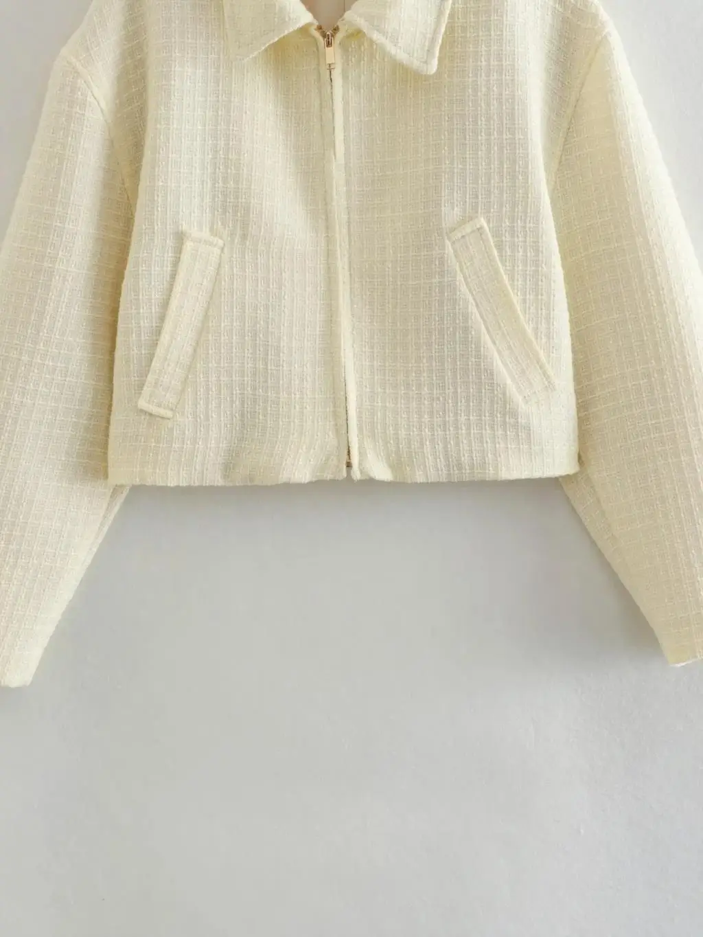 Women's Jackets rfzatrafins Coat Outwear Long Sleeve Tops Solid With Zipper Jacket Ladies Casual Cropped Coat For Women Bombers