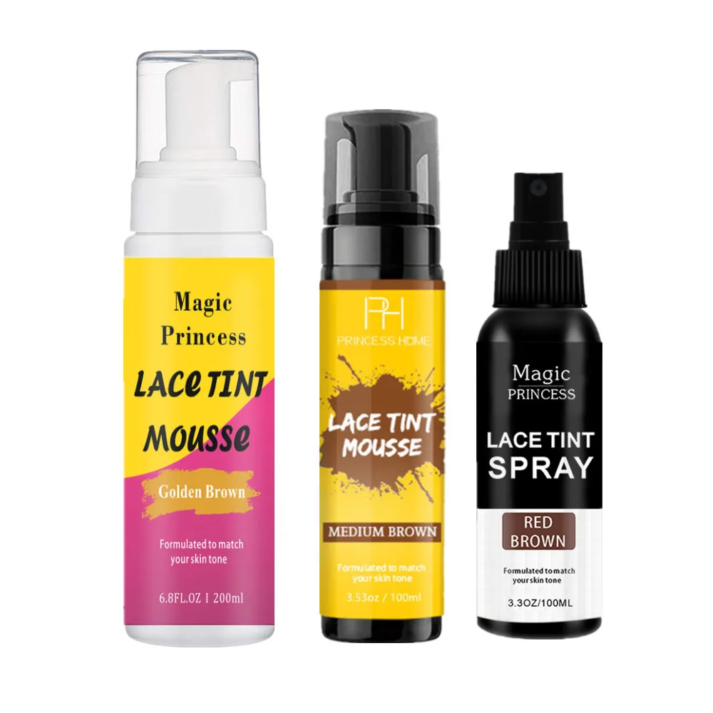 Description Picture 3 of itemHot Sale Private Label 200ML Closures Wigs and Closure Frontal Lace Wig Four Colors Lace Tint Foam Mousse for Woman