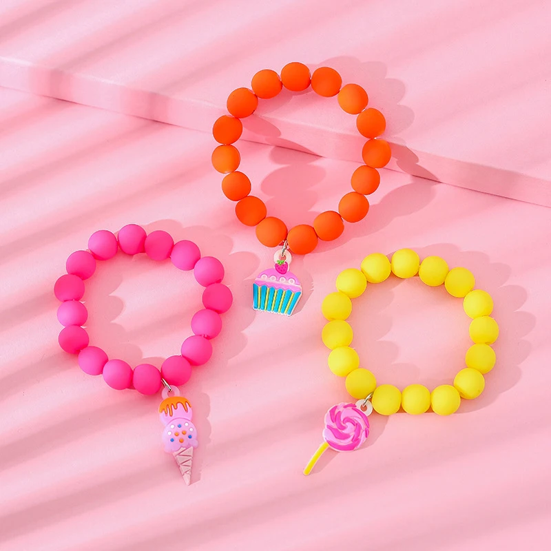 8 Braccialetti Elastici Per Bambine E Ragazze, Set Gioielli Amicizia, Regalo Compleanno, Bracciali Stretch Colorati