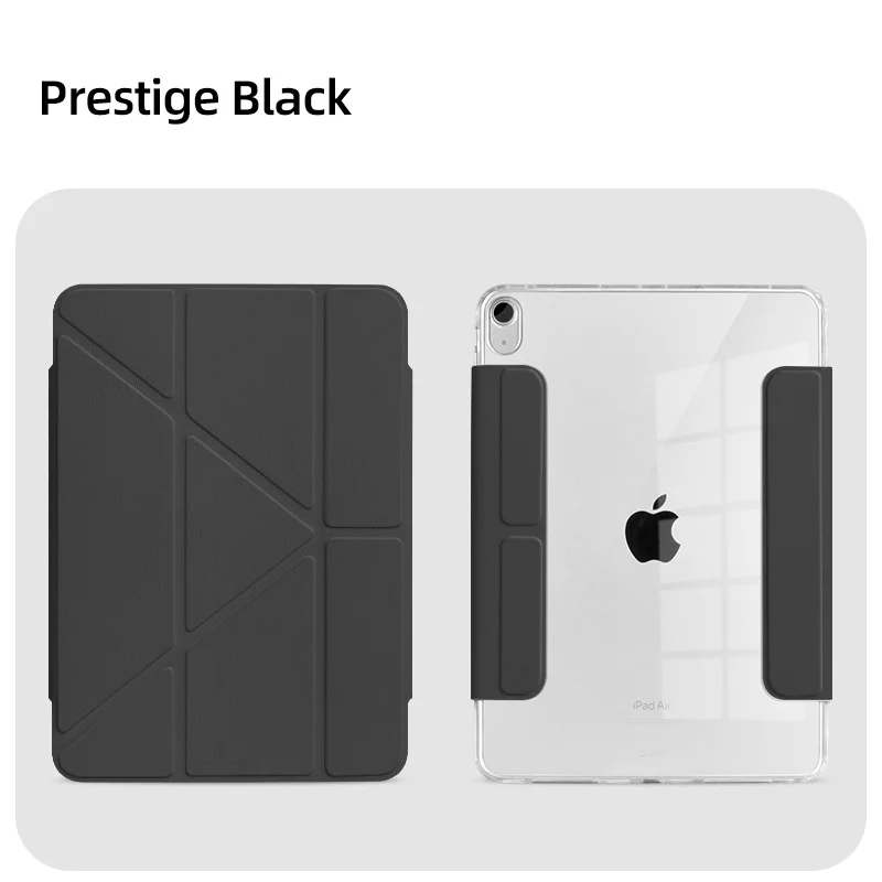 Transparent Magnetic Detachable Case with Multi-Angle Stand and Auto Wake/Sleep Functionality