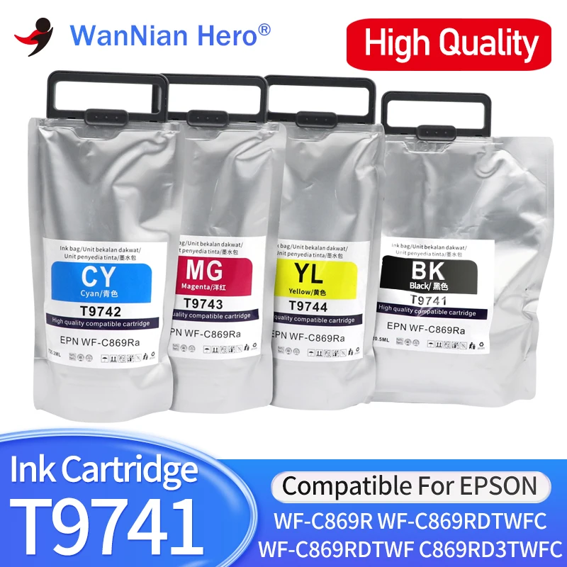 

New T9741 T9742 T9743 T9744 Ink Cartridge With Pigment Ink For Epson WorkForce Pro WF-C869R WF-C869RDTWFC WF-C869RD3TWFC Printer