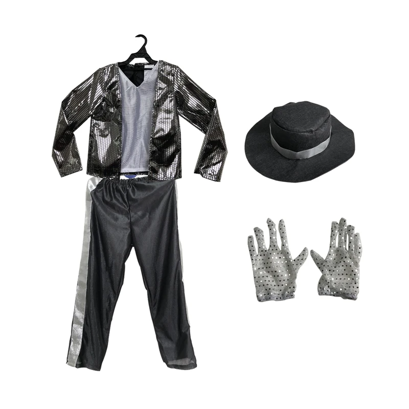 Children MJ Michael Jackson Cosplay Costume Coat Billie Jean Kids Party Superstar Singer Dance Clothing