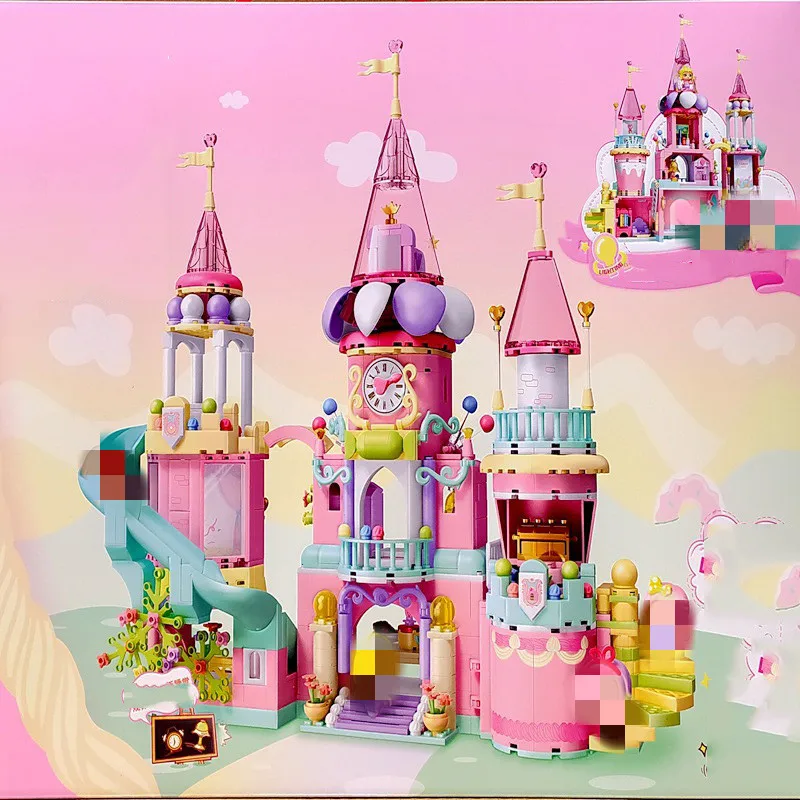

Конструктор «Замок принцессы» Disney, Милая модель розового дворца из мультфильма, игрушка для девочек, праздничные подарки