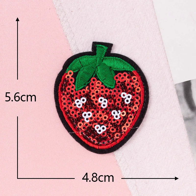 10 teile/los kleine Frucht Patch Pailletten Aufkleber Eisen auf Patches für Kleidung Applique Stickerei DIY Kleidung Accessoires – Detail 11