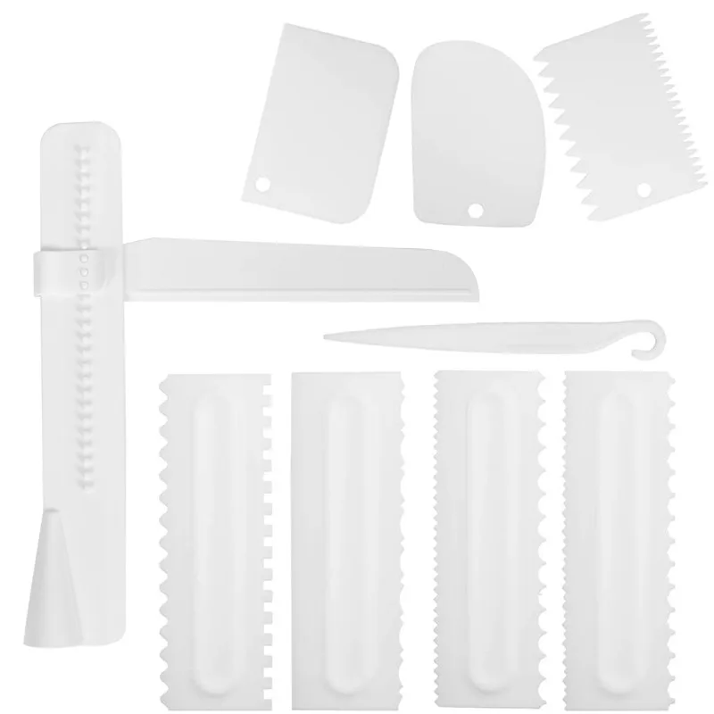 Baking supplies Cake tools Cake decorating kit 9pcs set cake decoration comb Cream demoulding knife adjustable scraper cake smoothing Spatula Baking Pastry tools accessories