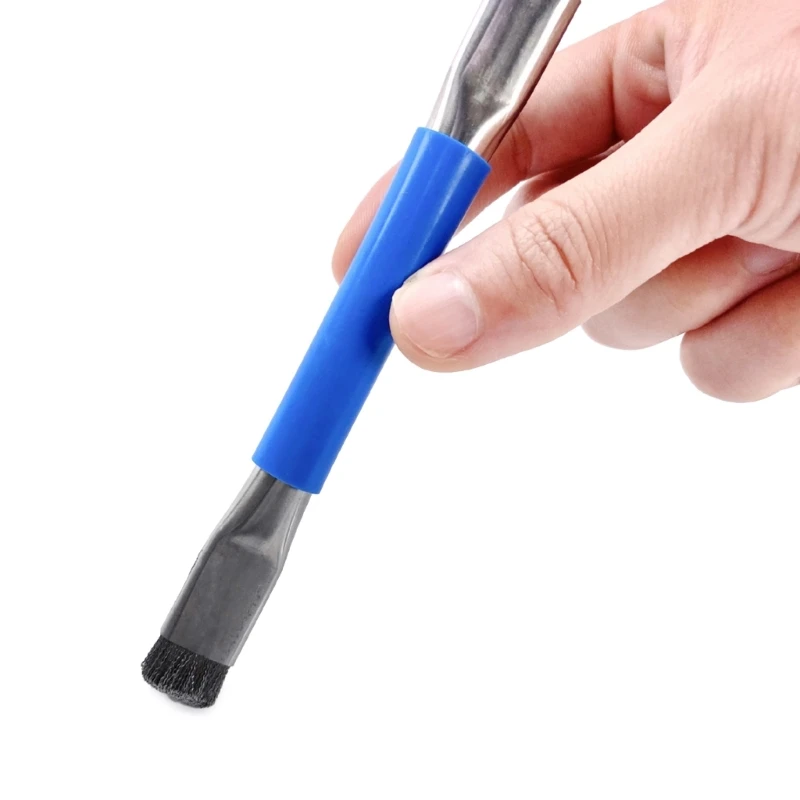 Steel Brush Anti-Static Motherboard Cleaning Brush for Phone IC Pad Repair Double Head Superfine Steel Wire