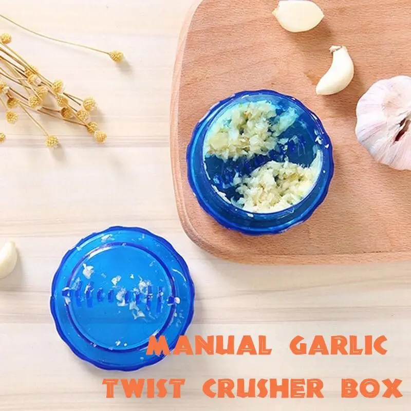 1pc, Garlic Press, Garlic Crusher, Vegetable Cutter, Garlic Mincer Storage  Container, Easy Manual Garlic Mincer, Slicer, Dicer, And Grater For Kitchen