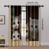 2pcs, Curtain Cute cat owner Versatile Polyester Fabric,Without Electricity Spring Party & Holiday Decor Perfect for translucent 5