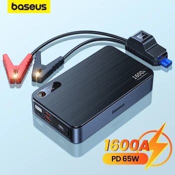 Baseus 1600A Avviatore di emergenza per auto Power Bank 16000mAh 12V Dispositivo di avviamento Potente caricatore portatile PD 65W Batteria per auto Booster Start