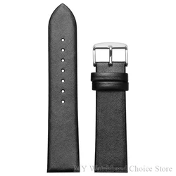 Elegant Leather Watch Strap - Soft, Universal Fit - 20mm (Black)