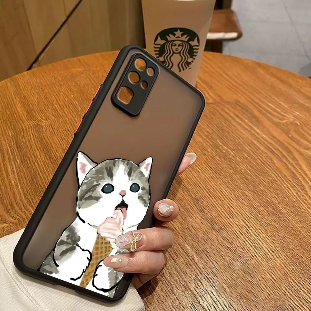 thumbnail image 1 of Matte Case for HONOR 70 50 30S 30 20 8X 9A 9X PLAY 4T X7 X9 X10 5G V40 Case Funda Coque Capa Shell Cute Cat Cartoon Illustration, 1 of 5