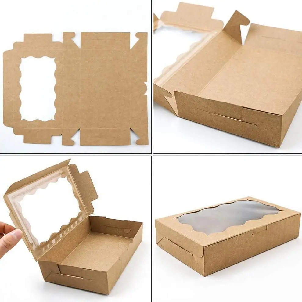 10/20/25/30pcs Cake Boxes with Window, Transparent Bakery Boxes for Pastry, Chocolate, ... - SKU CBW01753 - UGI Packaging
