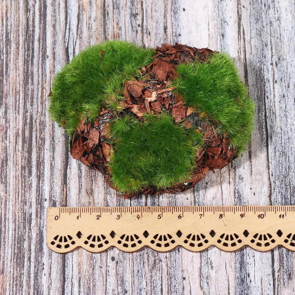6 Teile/paket DIY Kunstrasen Holz Fee Garten Gefälschte Rock Blöcke Simulation Steine Grün Moos Stein Micro Landschaft – Detail 5