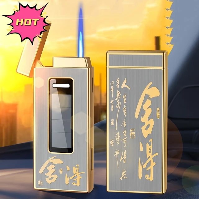 Hot Selling Gas Lighters, Electric Lighters Solar Metal Windproof Portable Lighters, High-power Butane Gas Lighters, Men s Gifts