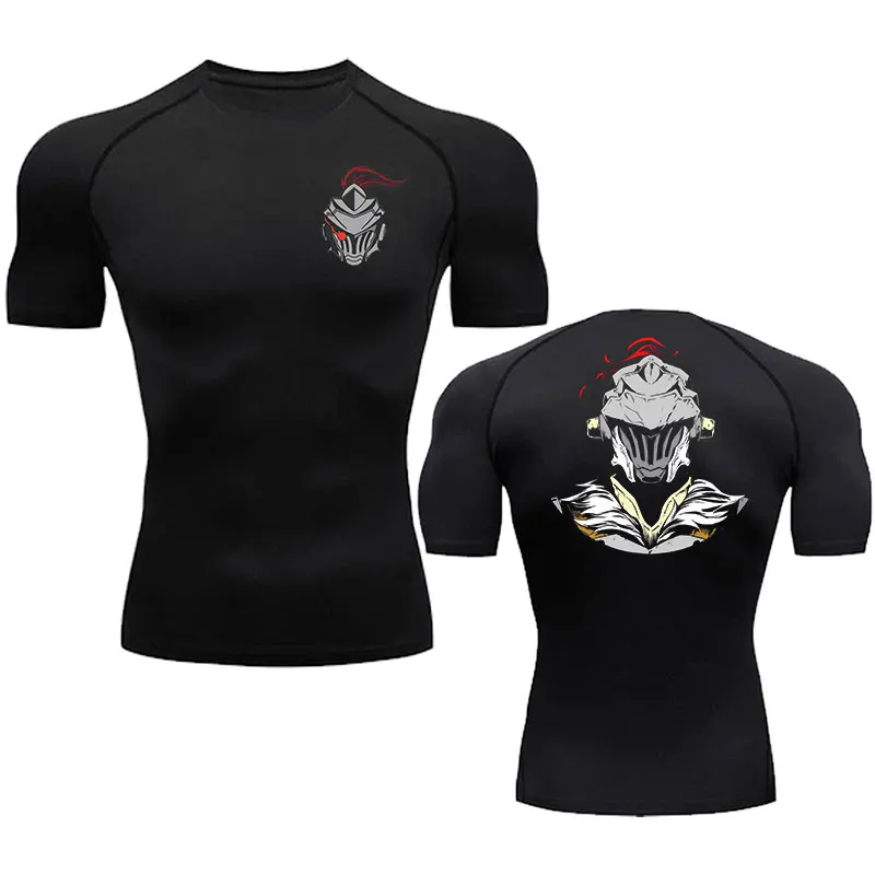 

Compression Running Shirts Men Dry Fit Fitness Gym Men's Rashguard T-shirts Anime Goblin Slayer Bodybuilding Stretchy Clothing