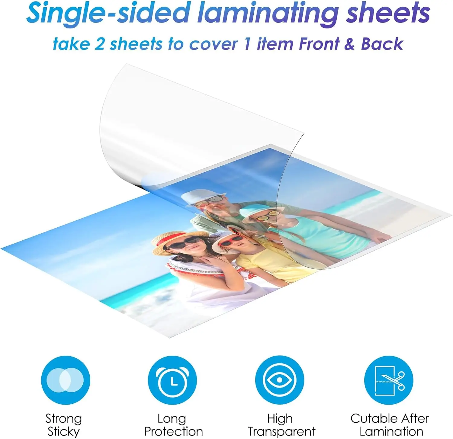 ESHANG 20Sheets Clear Cold Laminating Sheets, 8.3 x 11.7  Inches Adhesive A4 Size Pouches for Documents and Photos 3