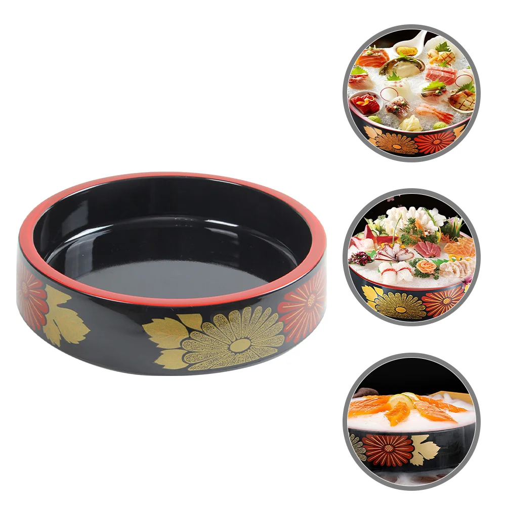 

Reusable Sushi Tray Japanese Dish Salmon Plate Round Decorate Dinning Household
