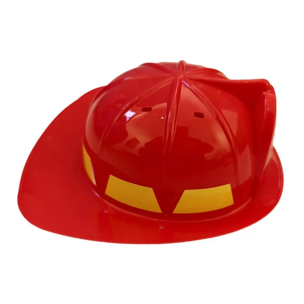 Dress Up Toy Fireman Role Play Tools Plastic Hat Helmet for Kid Red