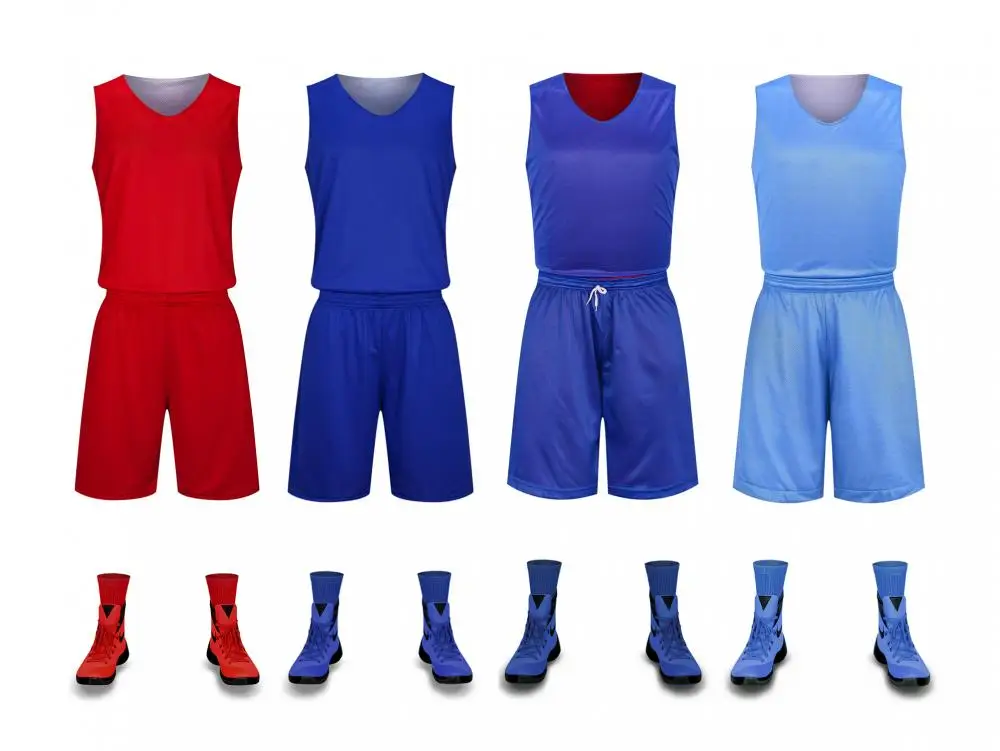 Double-sided Basketball Jersey Suit American Style Team Uniform Quick dry Training Wear For Mens Womens and Kids 4