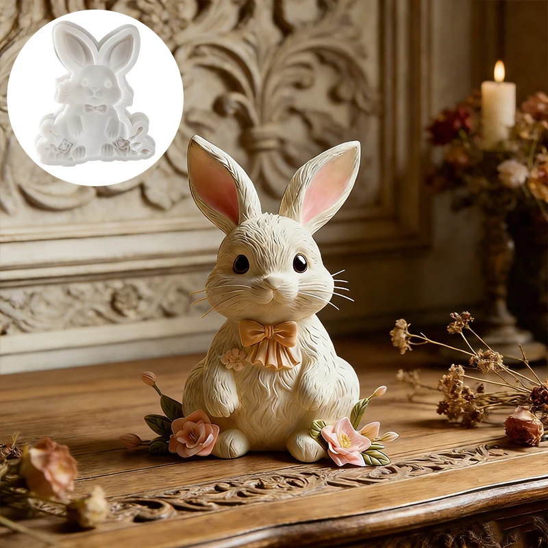 Rabbit Flower Pendant Mold 1