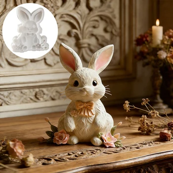 Rabbit Flower Pendant Mold 1