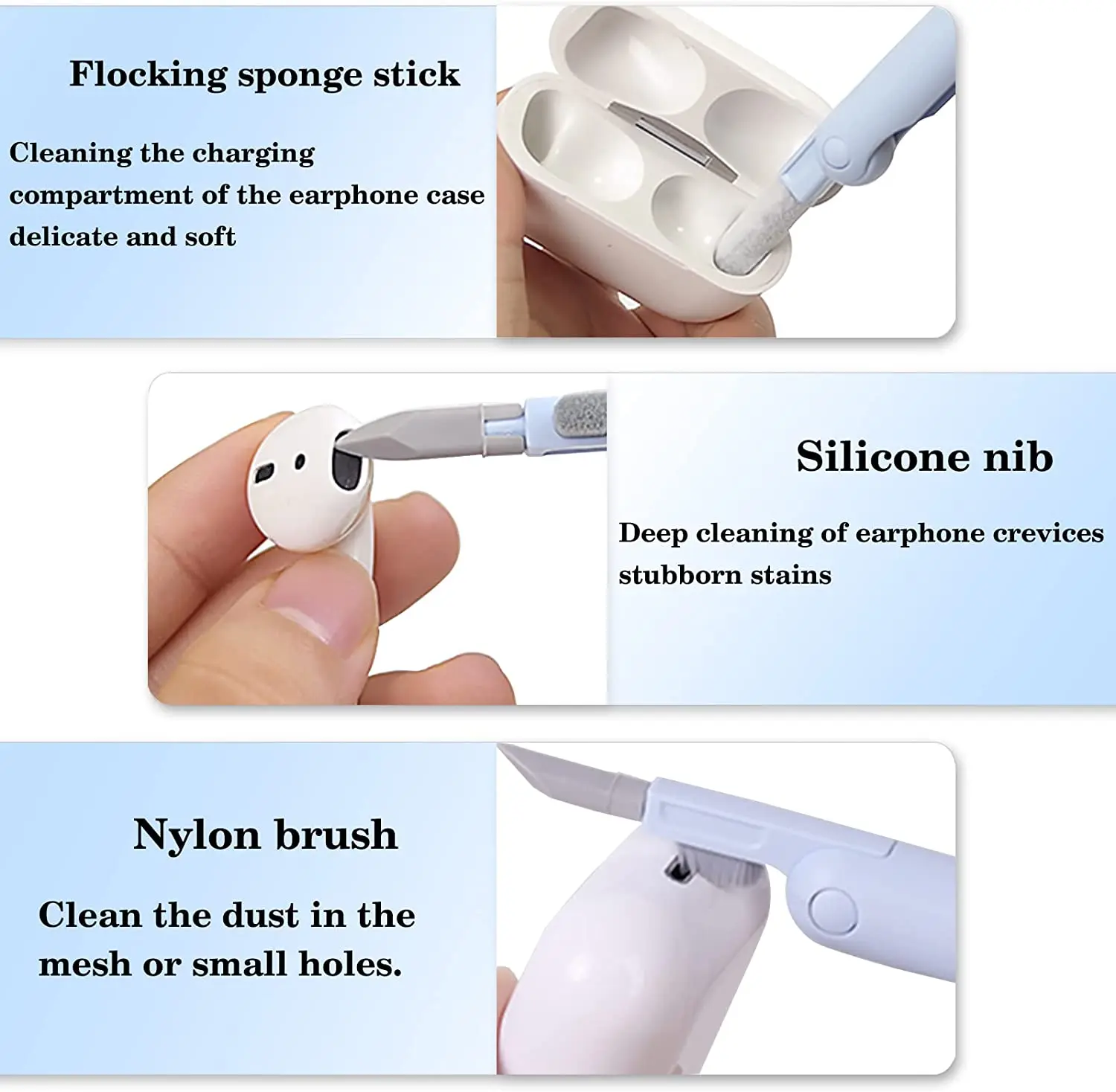 7-in-1 Computer Keyboard Cleaner Brush Kit Earphone Cleaning Pen For Headset iPad Phone Cleaning Tools Cleaner Keycap Puller Kit 4