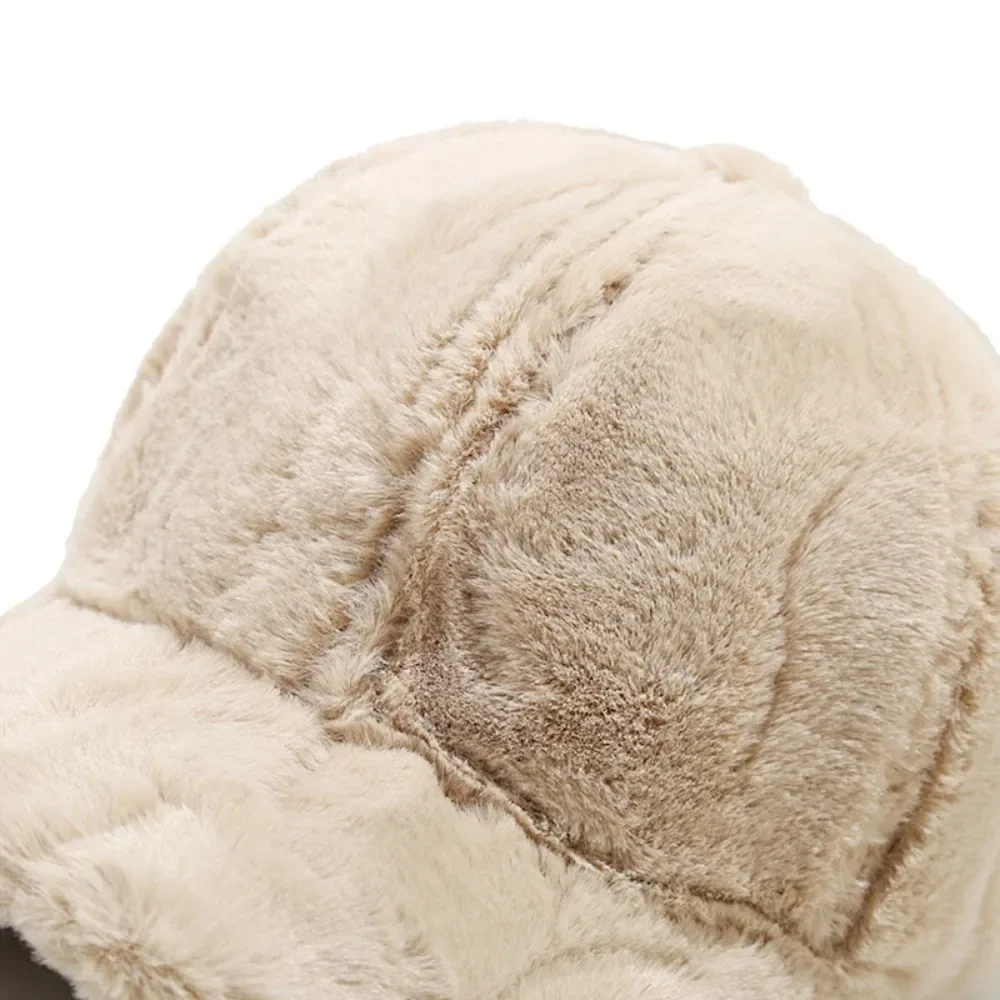 Thick Plush Winter Cap for Woman Men Solid Color Winter Baseball Cap for Women Female Fluffy Winter Hats Femme