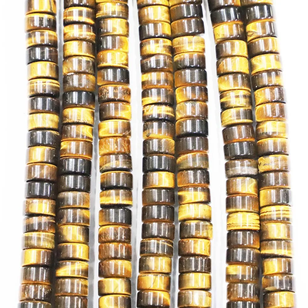 Natural Turquoise Opal Tiger Eye Stones Agates Crystal Loose Beads Cylinder Shape Jewelry Making DIY Charms Bracelet Accessories