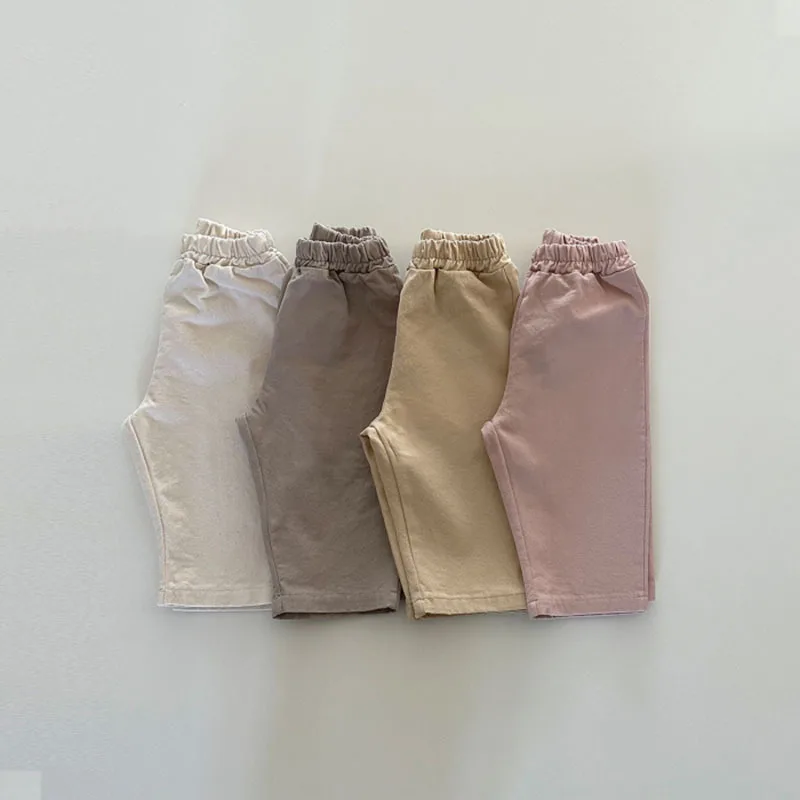 2025 Summer New Baby Casual Pants Solid Infant Loose Trousers Thin Cotton Toddler Pants Boy Girl Harem Pants Children Clothes 2