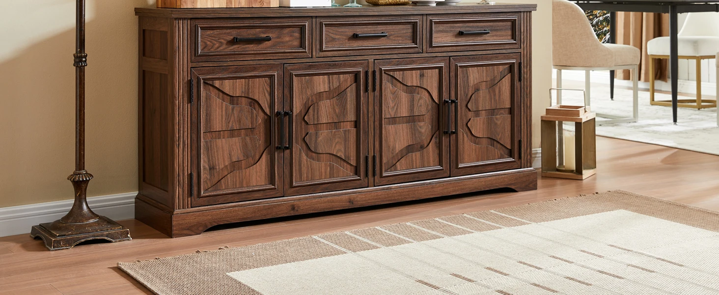 JXQTLINGMU Farmhouse Buffet Sideboard Cabinet