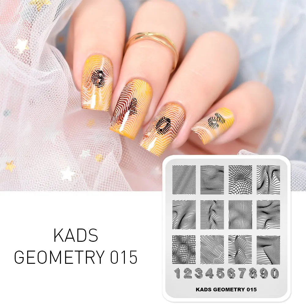 Nail Stamping Plate Line Stripe Pattern Design Nail Art Stamp Template Geometry Image DIY Nail Decoration Stencil Tools 6