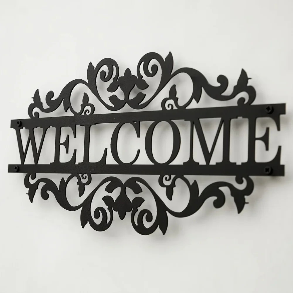 1pc metal decoration welcome sign front porch decoration porch sign metal metal house address house art