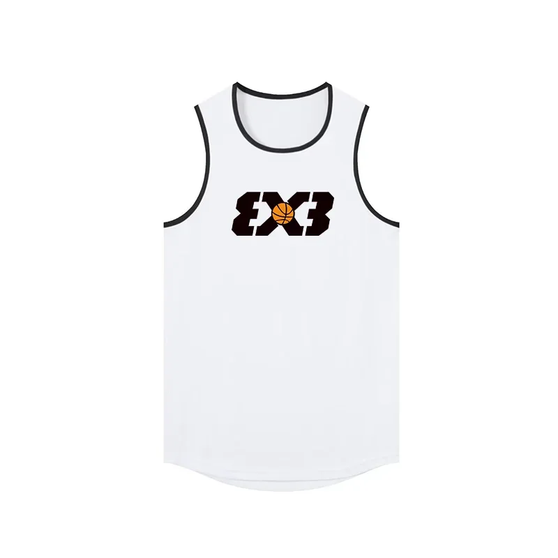 American 3X3 Basketball Sports Vest Men Summer Sleeveless Quick-drying Gym Fitness Running Loose Equipment Training T-shirt