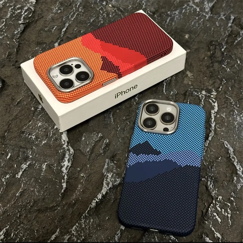 Carbon Fiber Relief MagSafe Case with Alloy Lens