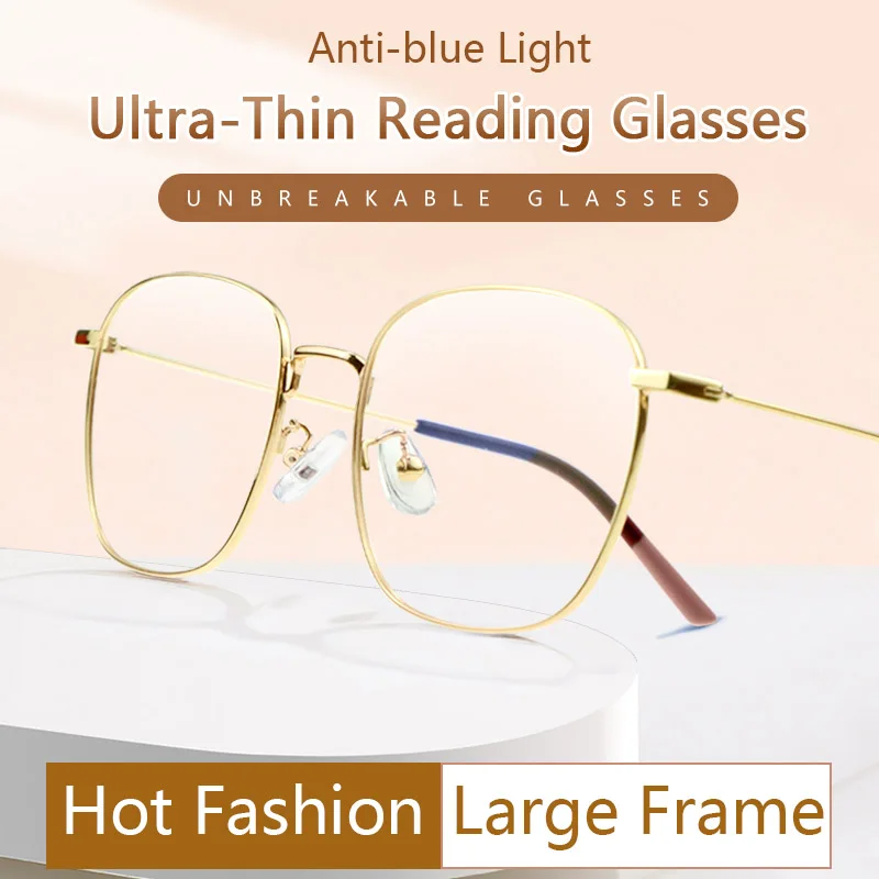 

Stylish Ultralight Reading Glasses Ultra-Thin Hard & Multi-Coated Resin Lens CR39,Computer Readers Anti UV/Eyestrain/Glare Women