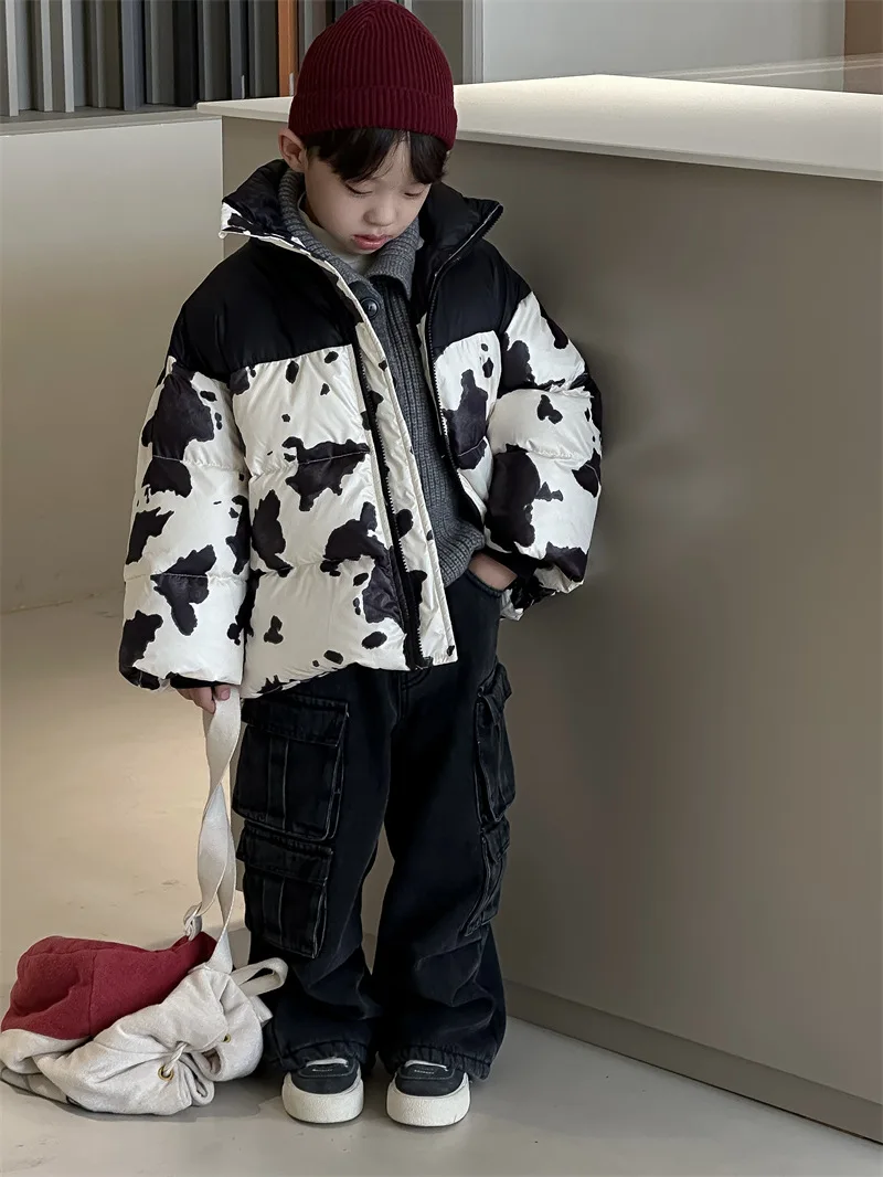 

Boy Down Jacket Winter 2023 New Korean Style Winter Children White Duck Down Foreign Coat Tide Casual Handsome