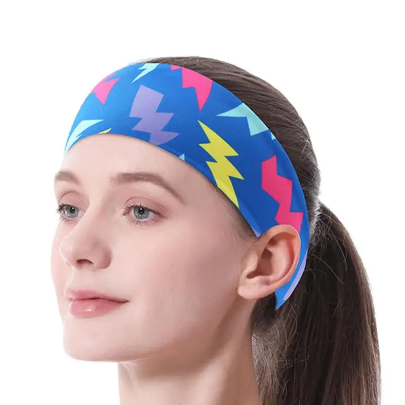 

Women Workout Hairband Colorful Printing Running Headband Sweatband Non-Slip Sports Headbands For Tennis Cycling Basketball Yoga