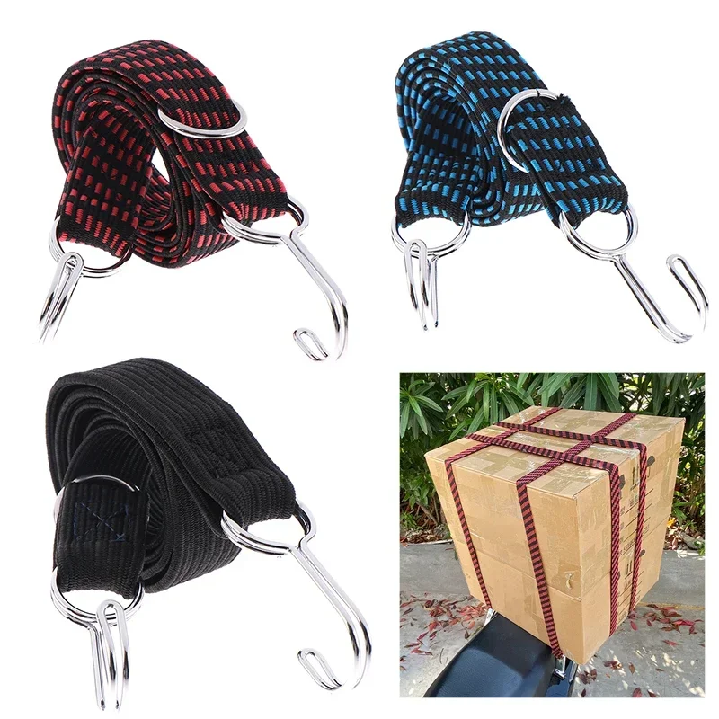 Bungee Cords 1M Elastic Bungees Cords Heavy Duty Luggage Bungee Straps with Hooks Antislip Flat Elasticity Rope Upgrades