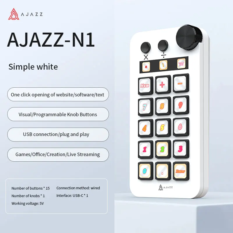 AJAZZ N1 ブラック 左手デバイス ほぼ新品 stream deck m38300653027_1.jpg?1752997653