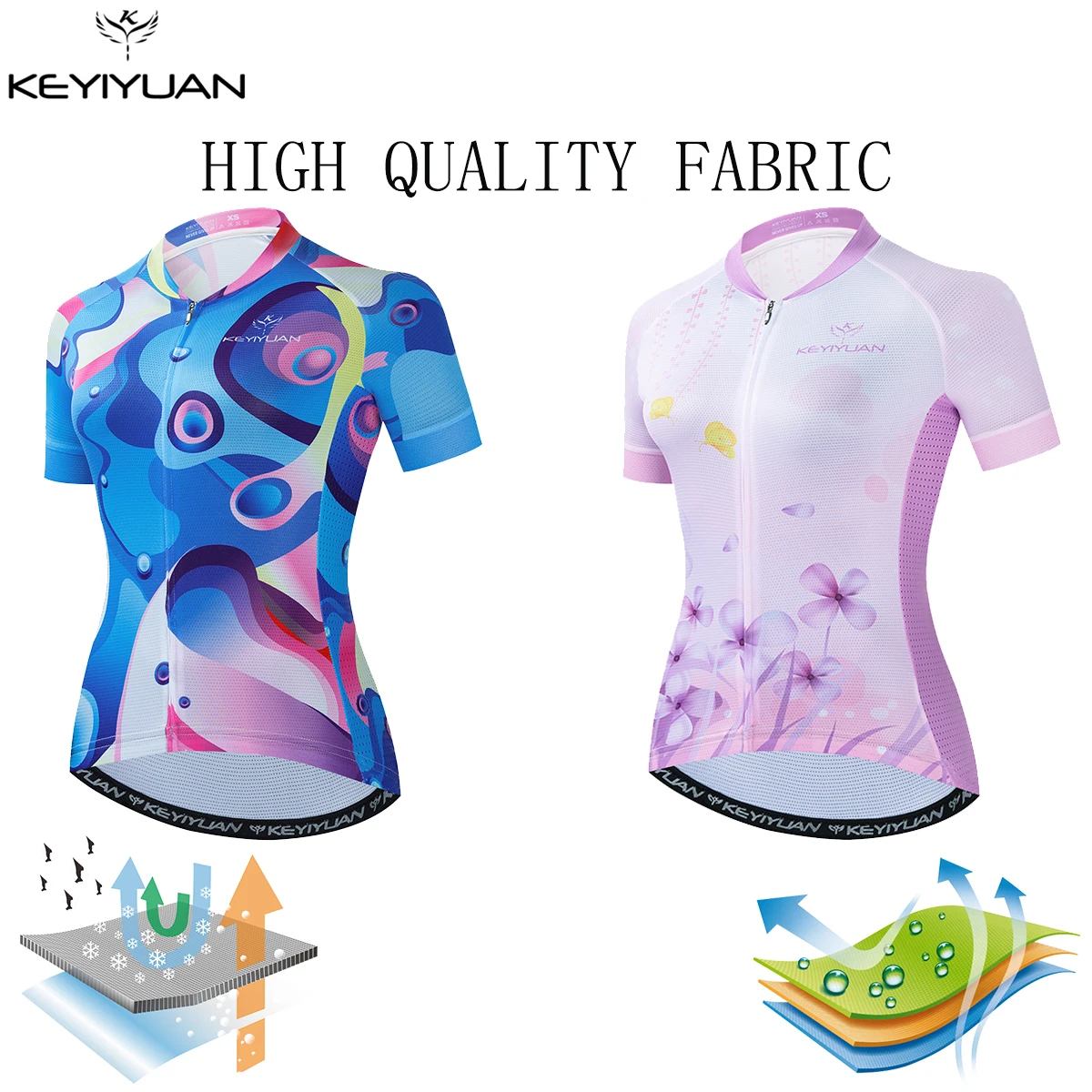 

KEYIYUAN 2023 Pro Team Summer Short Sleeve Women Cycling Jersey Bike Shirt Bicycle Clothing Camisetas Ciclismo Mtb Manga Corta