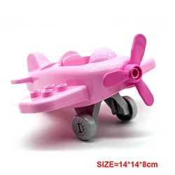 Large Urban Traffic Building Block Set - Assembled Toy Vehicles Collection (Mini Pink plane)