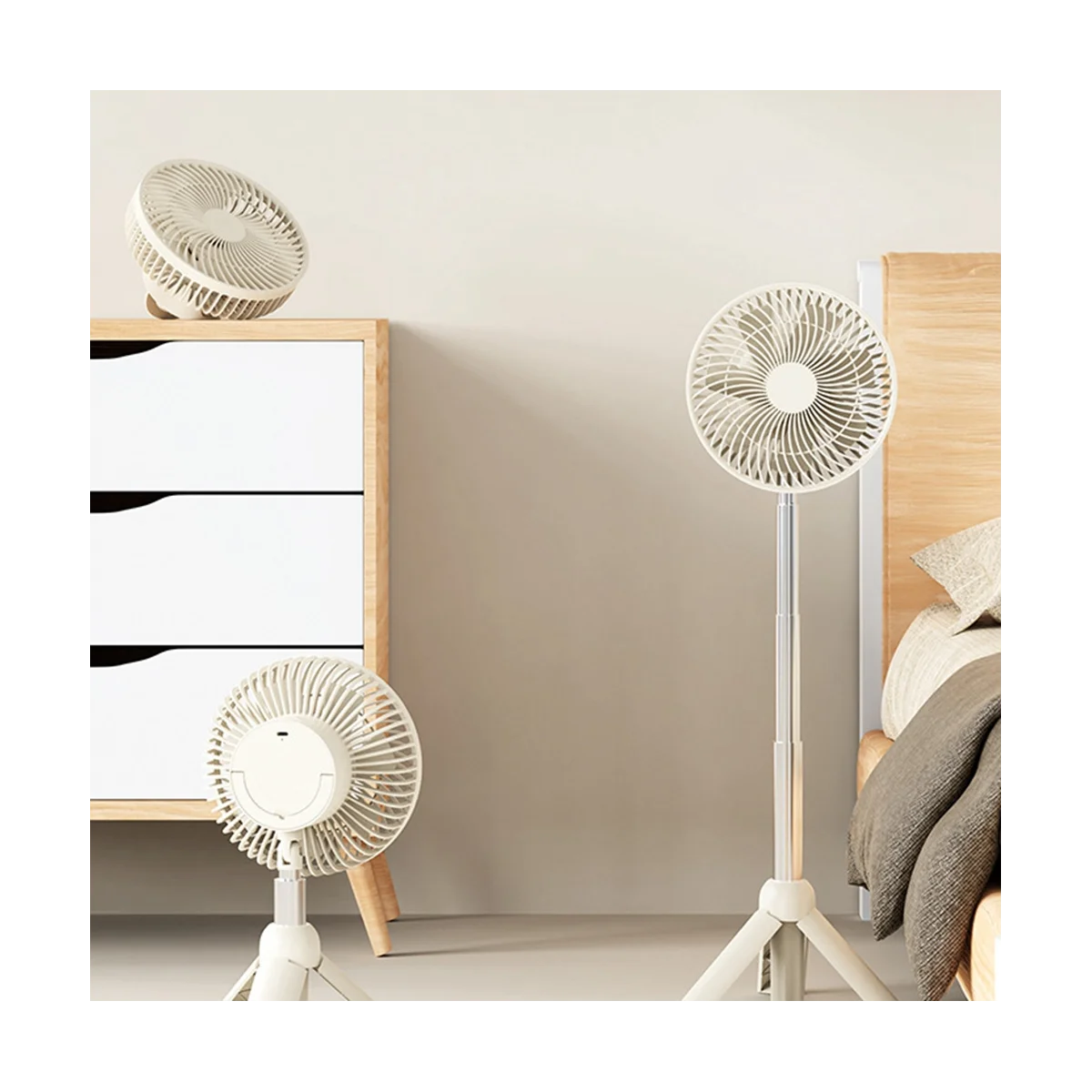 

Portable Fan Rechargeable Mini Folding Telescopic Outdoor Fan 4000MAh Electric Cooling Fan for Household Office-A