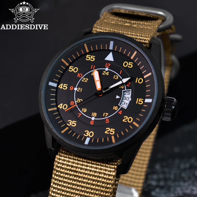 ADDIESDIVE JD1508 Men's Quartz Watch Round Hardlex Dial Window Watches Nylon Strap 50M Waterproof Wirstwatches Relogio Masculino 3